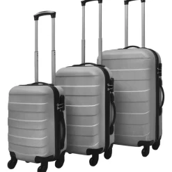 vidaXL Juego de maletas trolley rígidas 3 pzas 45,5/55/66 cm Plateado Sale