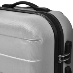 vidaXL Juego de maletas trolley rígidas 3 pzas 45,5/55/66 cm Plateado Sale