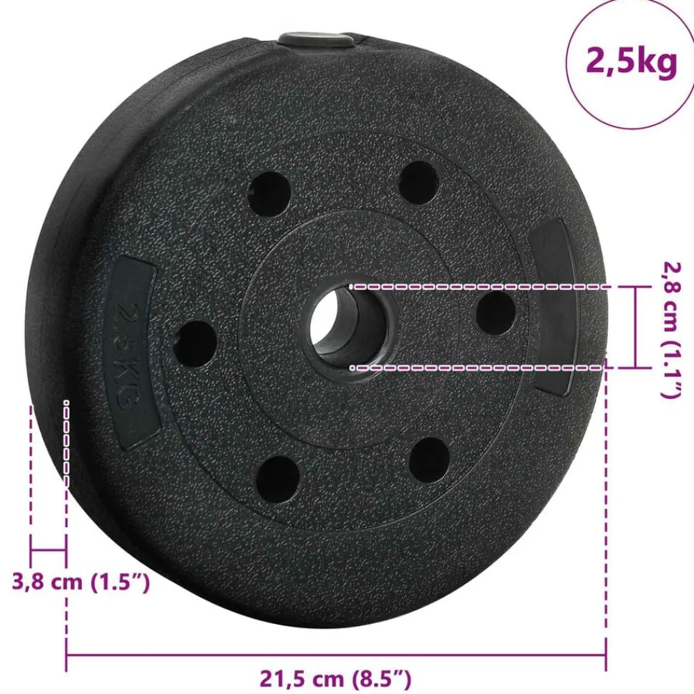 vidaXL Fitness Y Musculación-Juego de Mancuernas 4 en 1 30kg Negro y azul