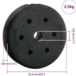 vidaXL Fitness Y Musculación-Juego de Mancuernas 2 en 1 30kg Negro y rojo