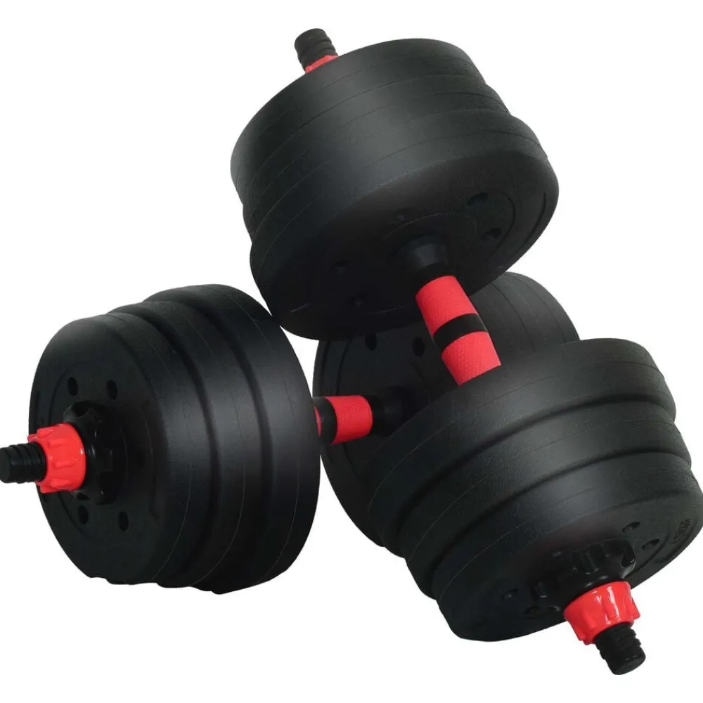 vidaXL Juego de Mancuernas 4 en 1 30kg Negro y rojo Negro con rojo Hot