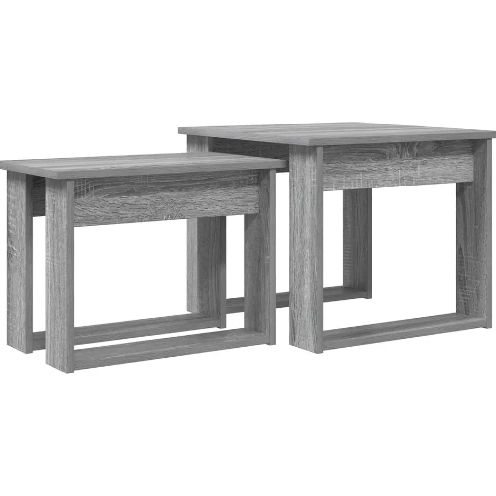 vidaXL Mesas-Juego de Mesas de Centro 2 pcs Madera de ingeniería