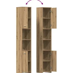 vidaXL Juego de muebles baño 4 piezas madera ingeniería Roble artisan Hot