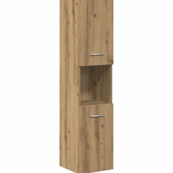 vidaXL Juego de muebles baño 5 piezas madera ingeniería Roble artisan New