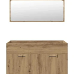 vidaXL Conjuntos De Muebles-Juego de muebles baño 4 piezas madera ingeniería