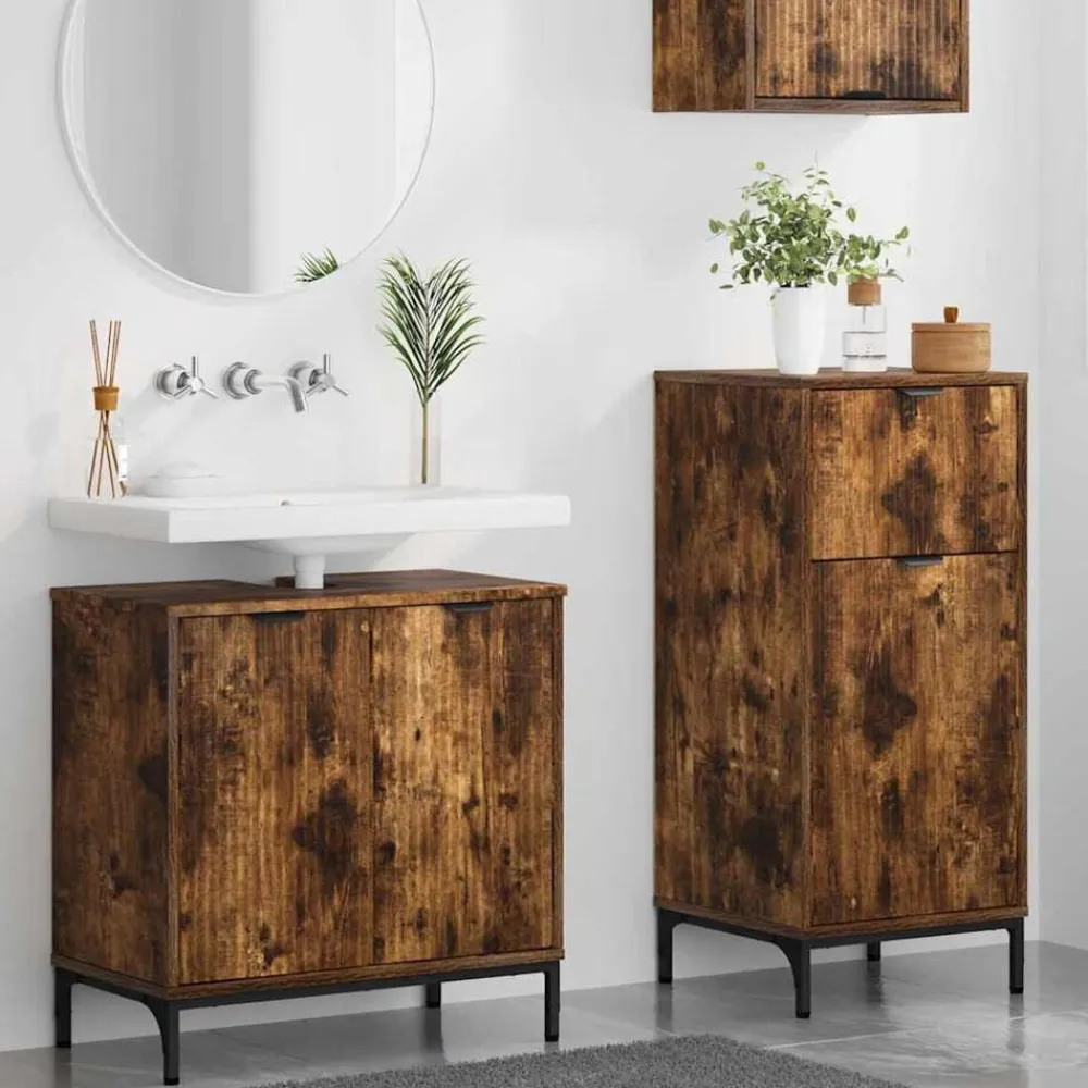 vidaXL Conjuntos De Muebles-Juego de muebles de baño con cajón 2 pcs