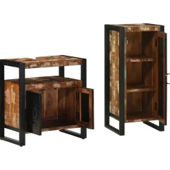 vidaXL Juego de muebles de baño 2 pcs Madera sólida recuperada New