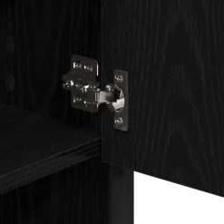 vidaXL Juego de muebles de baño 3 pcs Madera de ingeniería Roble negro Clearance