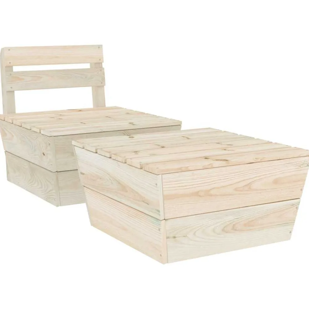 vidaXL Muebles De Jardín-Juego de muebles de jardín 2 piezas madera de abeto impregnada