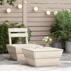 vidaXL Muebles De Jardín-Juego de muebles de jardín 2 piezas madera de abeto impregnada