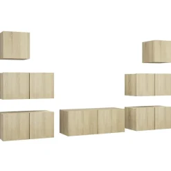 vidaXL Juego de muebles de salón 7 piezas Roble Sonoma Online