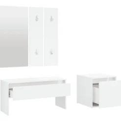 vidaXL Bancos-Juego de muebles de recibidor madera contrachapada