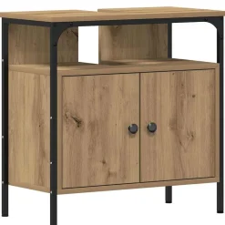 vidaXL Juego de muebles de baño con estante 3 pcs Roble artesanal Roble artisan Discount