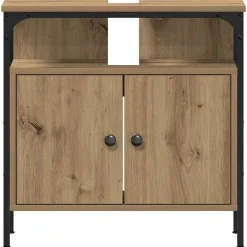 vidaXL Juego de muebles de baño con estante 3 pcs Roble artesanal Roble artisan Discount