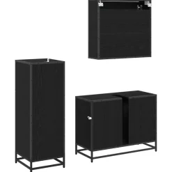 vidaXL Conjuntos De Muebles-Juego de muebles de baño 3 pcs Madera de ingeniería