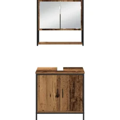 vidaXL Juego de muebles de baño 4 pcs Marrón 33 x 33 x 185.5 cm Madera vieja