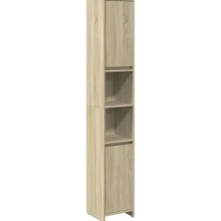 vidaXL Juego de muebles de baño 4 pzas contrachapada Roble Sonoma Sale