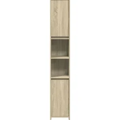 vidaXL Juego de muebles de baño 4 pzas contrachapada Roble Sonoma Sale