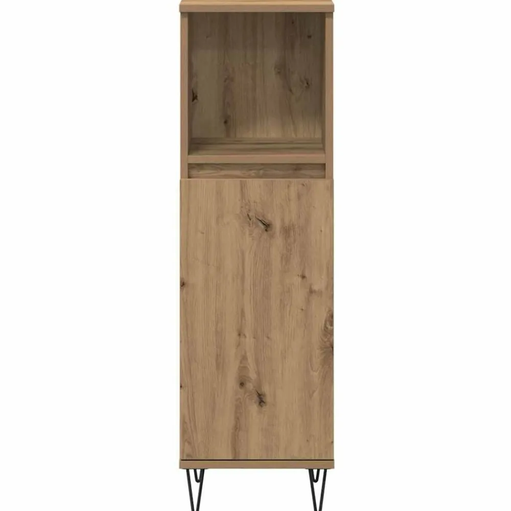 vidaXL Conjuntos De Muebles-Juego de muebles de baño con estante 3 pcs Roble artesanal