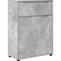 vidaXL Conjuntos De Muebles-Juego de muebles de baño con cajón Manual 3 pcs Gris Concreto