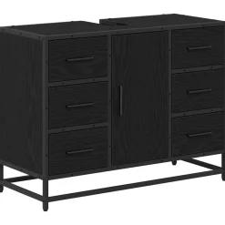 vidaXL Conjuntos De Muebles-Juego de muebles de baño 4 pcs Madera de ingeniería
