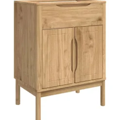 vidaXL Juego de muebles de baño con estante FLORO 2 pcs Marrón cera Marr&oacute;n cera Clearance