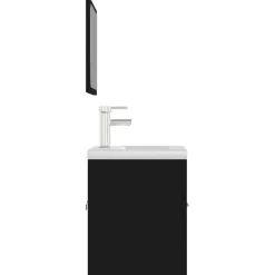 vidaXL Juego de muebles de baño madera de ingeniería Negro Outlet