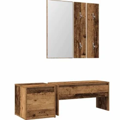 vidaXL Bancos-Juego de muebles de recibidor madera ingeniería