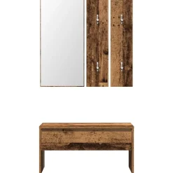 vidaXL Bancos-Juego de muebles de recibidor madera ingeniería