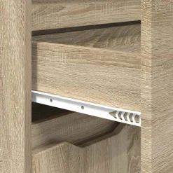 vidaXL Juego de muebles de baño con cajón con rueda 3 pcs Roble Sonoma Hot