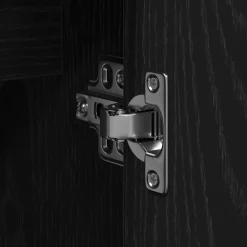 vidaXL Juego de muebles de baño 3 pcs Negro Madera contrachapada Roble negro