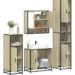 vidaXL Conjuntos De Muebles-Juego de muebles de baño 4 pzas contrachapada