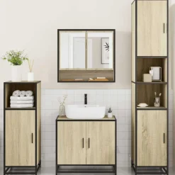 vidaXL Conjuntos De Muebles-Juego de muebles de baño 4 pzas contrachapada