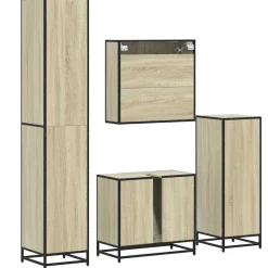 vidaXL Conjuntos De Muebles-Juego de muebles de baño 4 pzas contrachapada