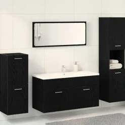 vidaXL Conjuntos De Muebles-Juego de muebles de baño 4 pcs Madera de ingeniería