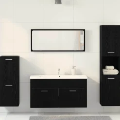 vidaXL Conjuntos De Muebles-Juego de muebles de baño 4 pcs Madera de ingeniería