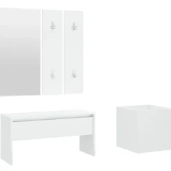 vidaXL Bancos-Juego de muebles de recibidor madera contrachapada