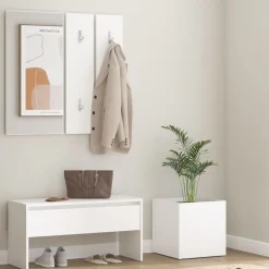 vidaXL Bancos-Juego de muebles de recibidor madera contrachapada