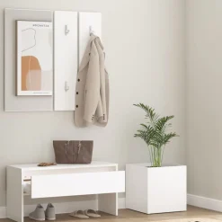 vidaXL Bancos-Juego de muebles de recibidor madera contrachapada