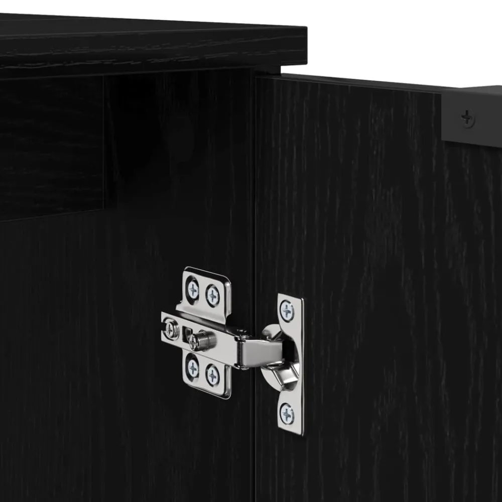vidaXL Juego de muebles de baño 3 pcs Madera de ingeniería Roble negro Outlet