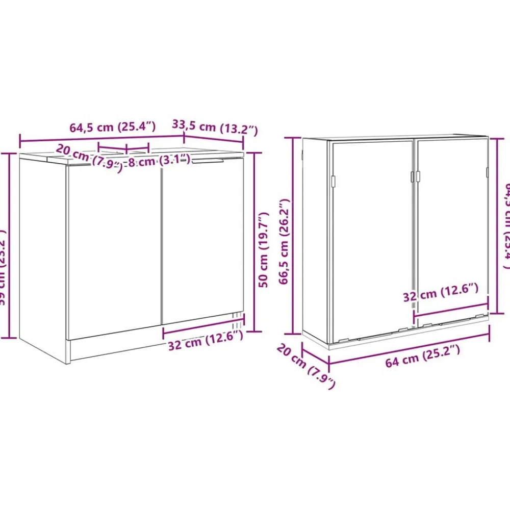vidaXL Juego de muebles de baño 3 pcs Madera de ingeniería Roble negro Outlet