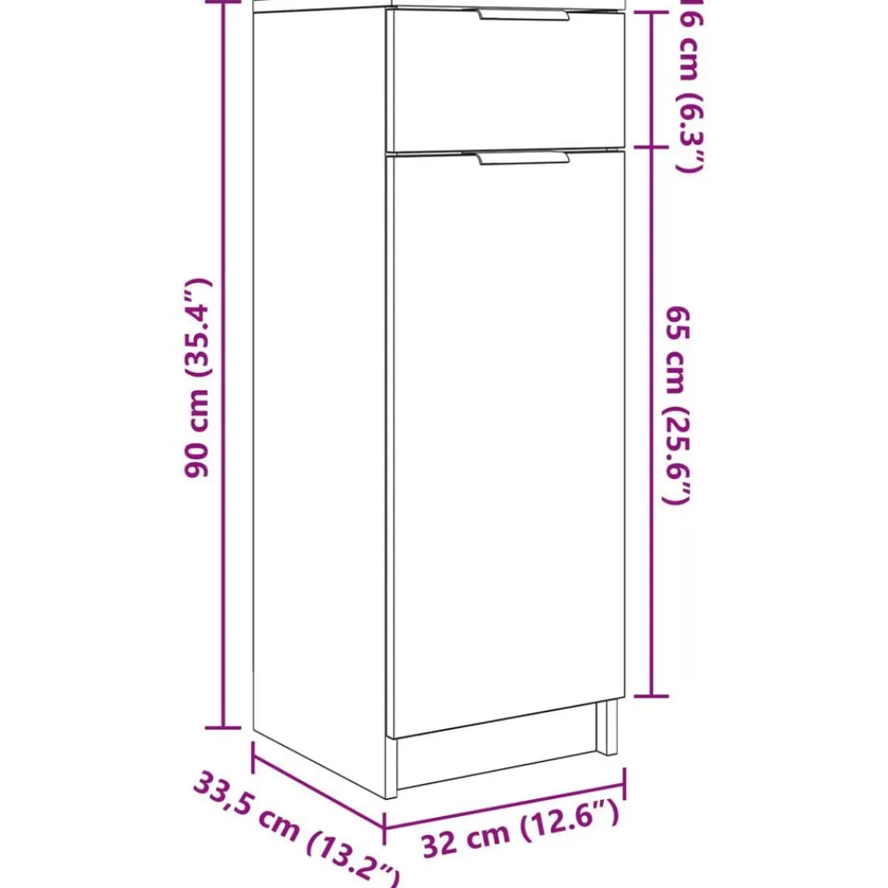 vidaXL Juego de muebles de baño 3 pcs Madera de ingeniería Roble negro Outlet