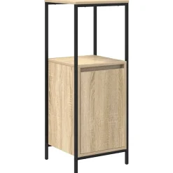 vidaXL Juego de muebles de baño con estante 3 pcs y Negro Roble Sonoma