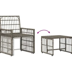 vidaXL Juego de muebles de exterior 5 pcs Negro y Gris oscuro gris y gris oscuro New