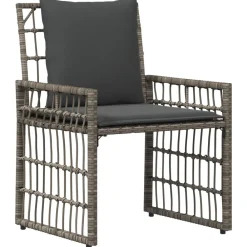 vidaXL Juego de muebles de exterior 5 pcs Negro y Gris oscuro gris y gris oscuro New
