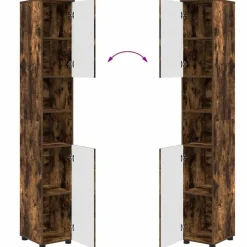 vidaXL Juego de muebles de baño con cajón 4 pcs Roble ahumado