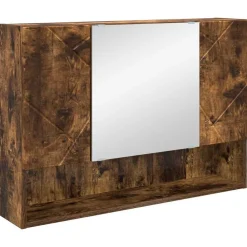 vidaXL Juego de muebles de baño con cajón 4 pcs Roble ahumado