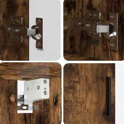 vidaXL Juego de muebles de baño con cajón 4 pcs Roble ahumado