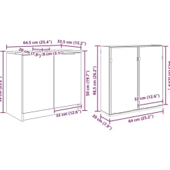 vidaXL Juego de muebles de baño 4 pcs Madera de ingeniería Roble negro Outlet