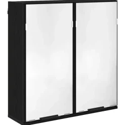 vidaXL Juego de muebles de baño 4 pcs Madera de ingeniería Roble negro Outlet